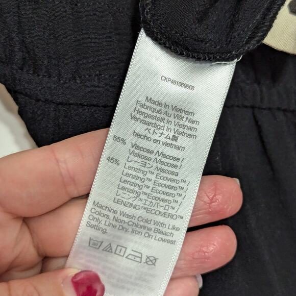 Madewell Sophia Jumpsuit Black Wide Leg Short Sleeve Womens Small Flowy Viscose - Picture 8 of 8